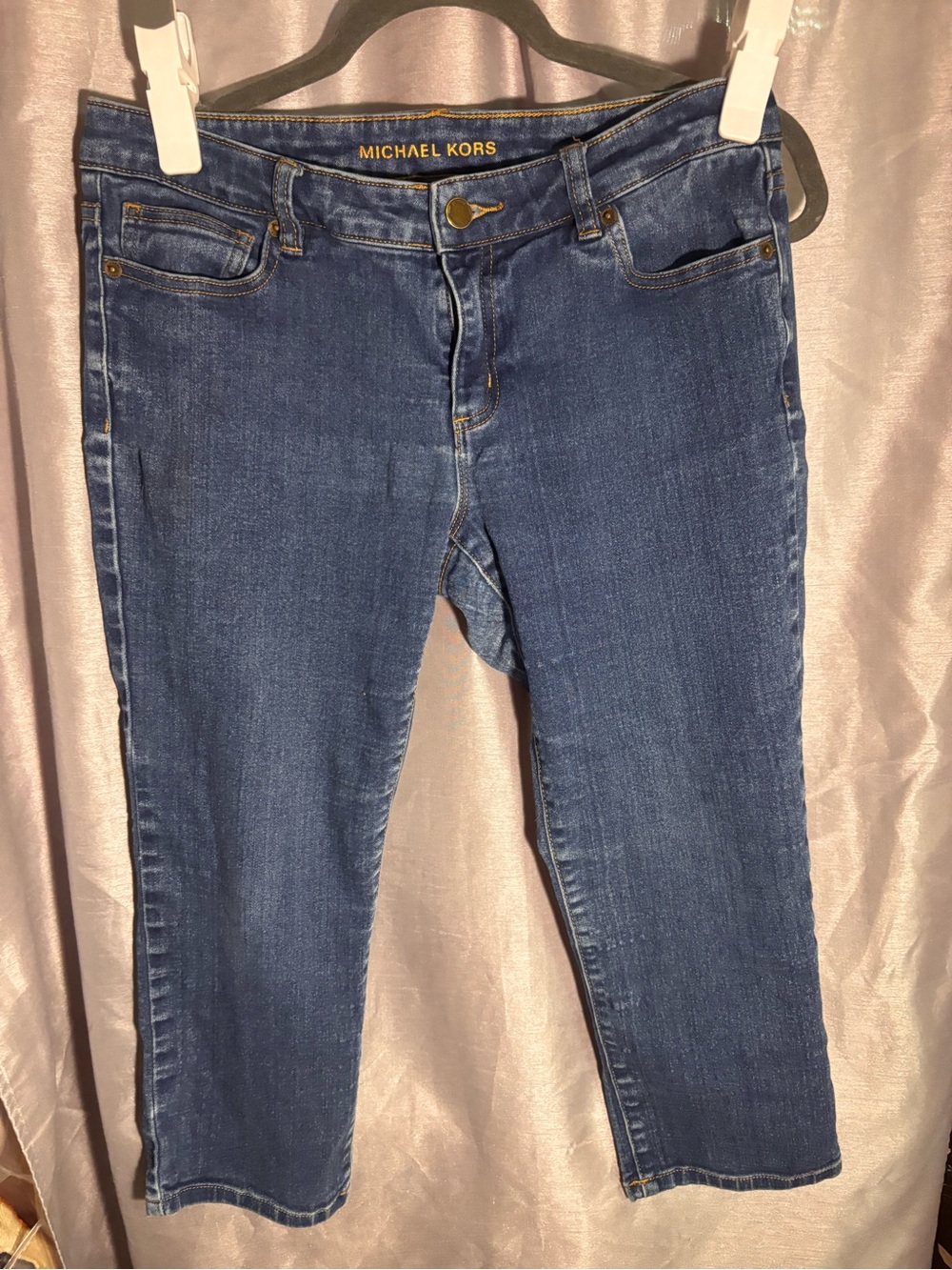 Michael Kors Women’s Straight Leg Jeans in Dark Blue Wash